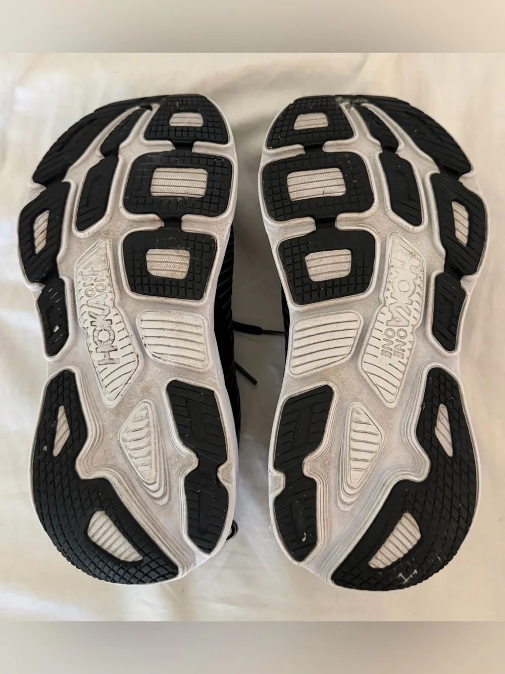 Hoka Women's Black and White Athletic Running Shoes